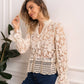 Woman in lace blouse
