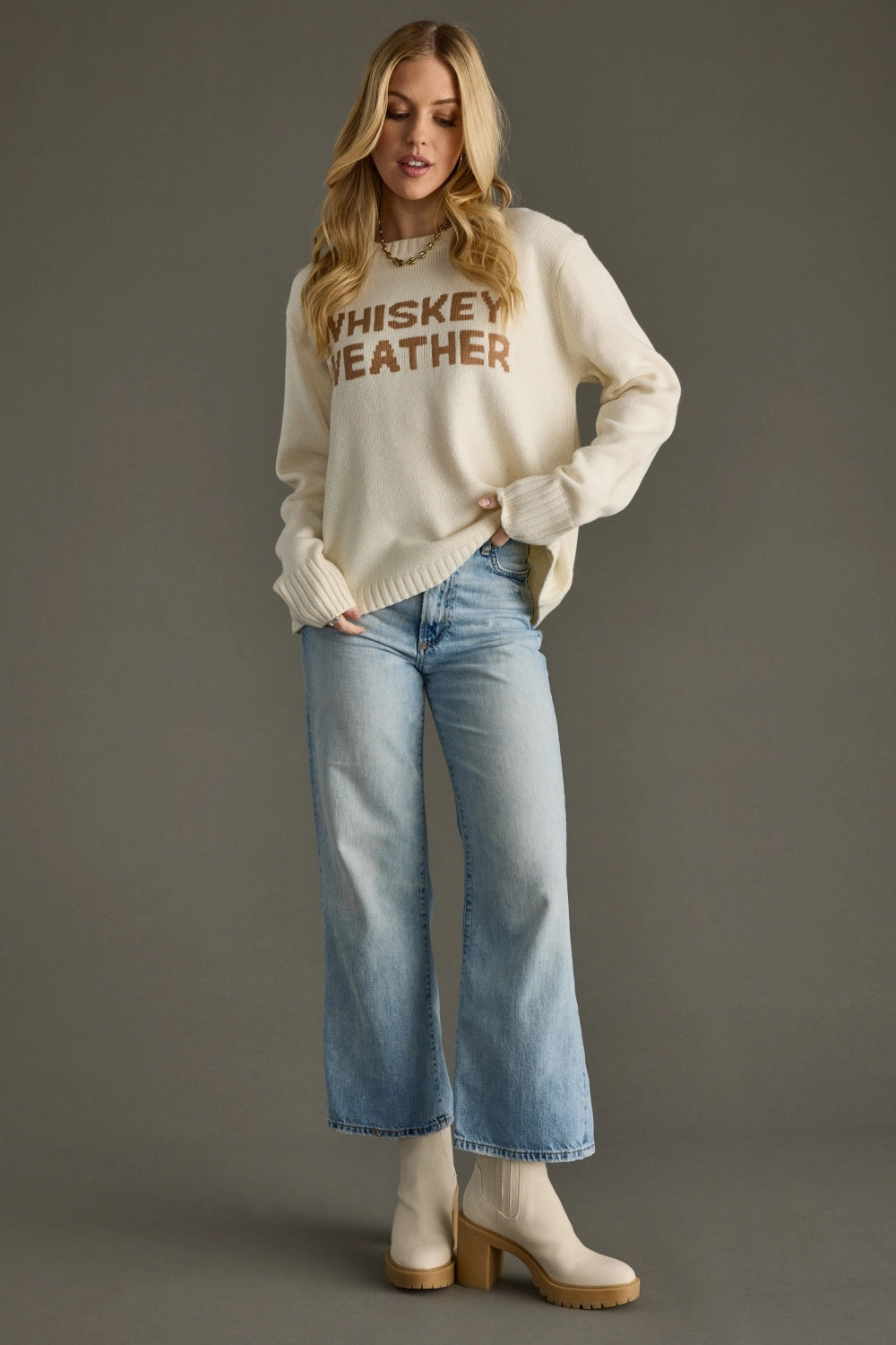 Whiskey Weather Sweater in Ivory