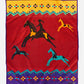 Red Native American Blanket with Horses