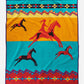 Red Native American Blanket with Horses