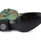 Green cowboy boot with tiger design