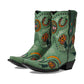 Green embroidered cowboy boots