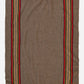 Brown blanket with red and gold stripes