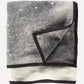 Gray patterned blanket with black trim