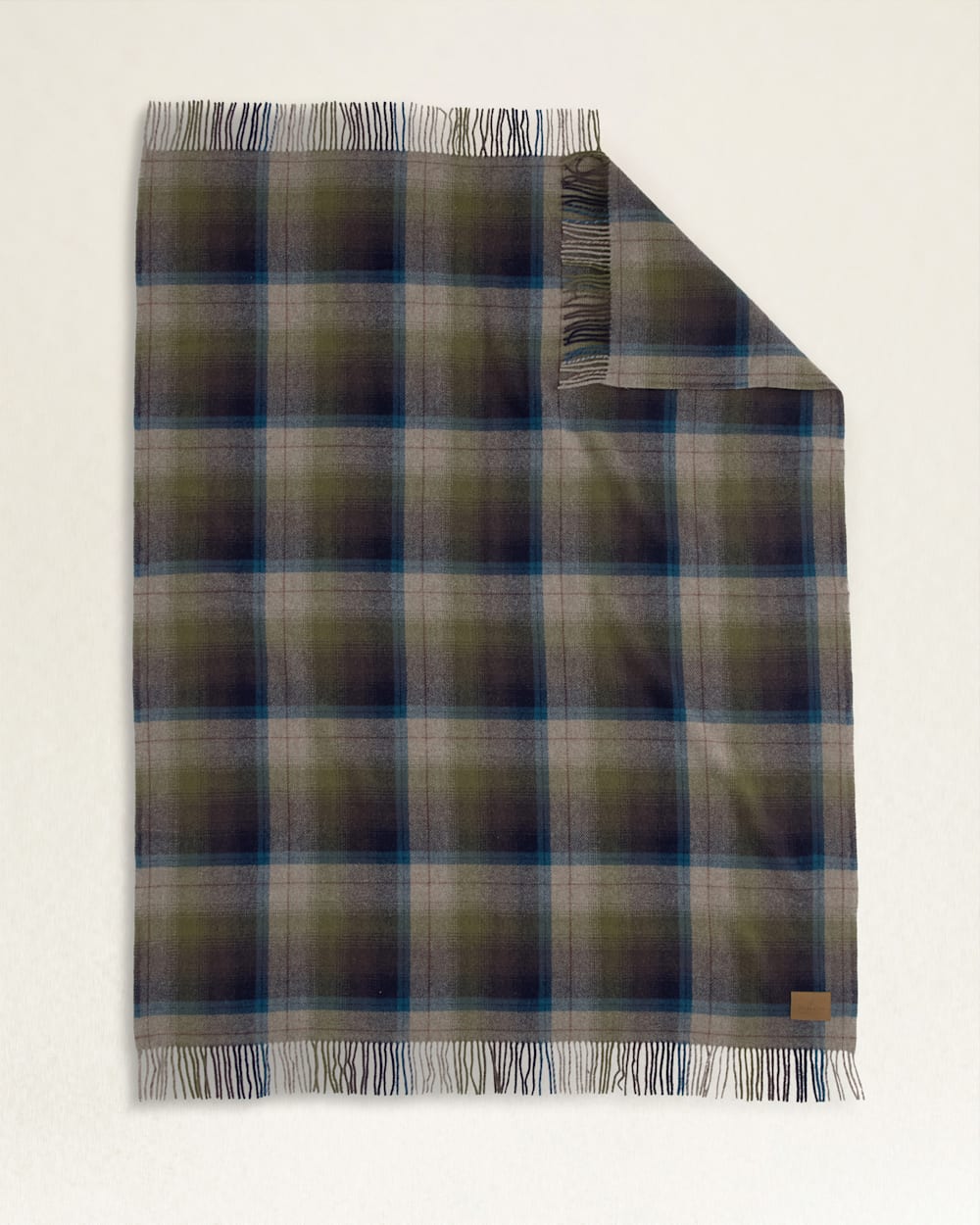 Plaid blanket in green and blue, style 74270_55346