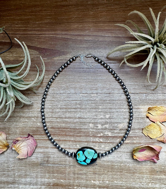 Turquoise beaded necklace, 75035D22-8EDF-4302-9661-BA6F2E3337BF