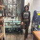 Short V Back Fringed and Feathered Jacket by Pat Dahnke -Brown