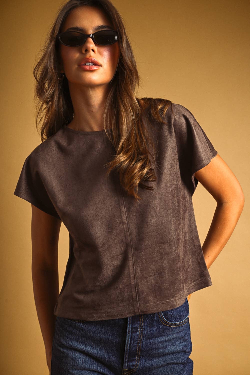 Faux Suede Crop Top