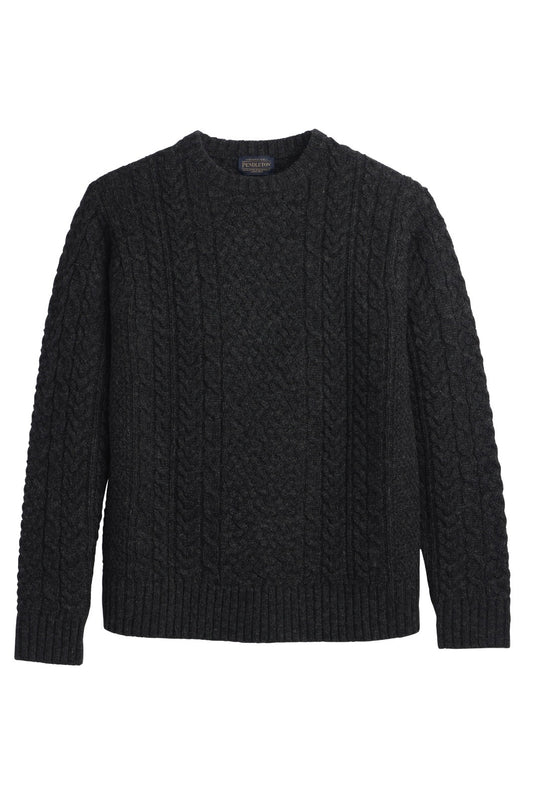 Shetland Collection Relaxed Crew Sweater by Pendleton in Black