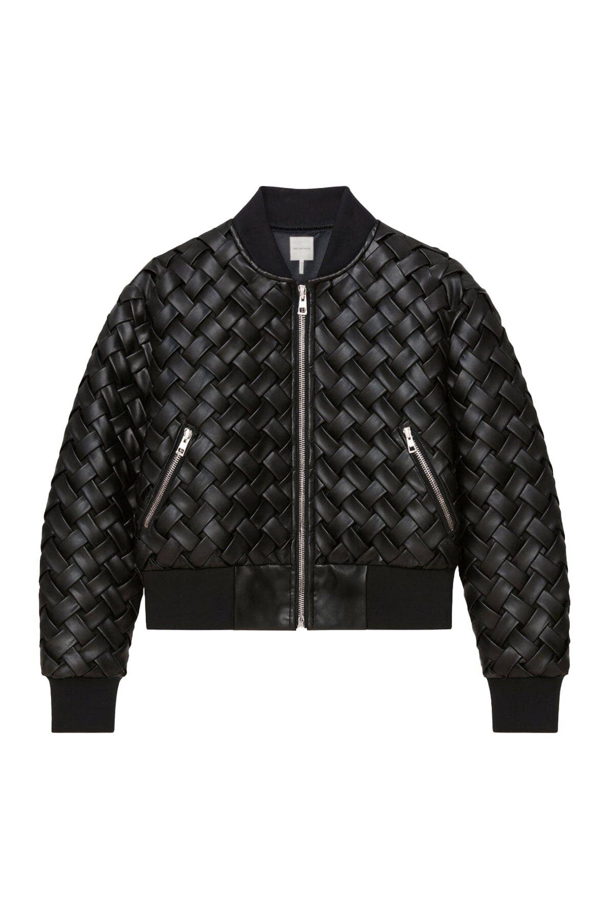 Woven Faux-Ever Leather™ Bomber Jacket - Black