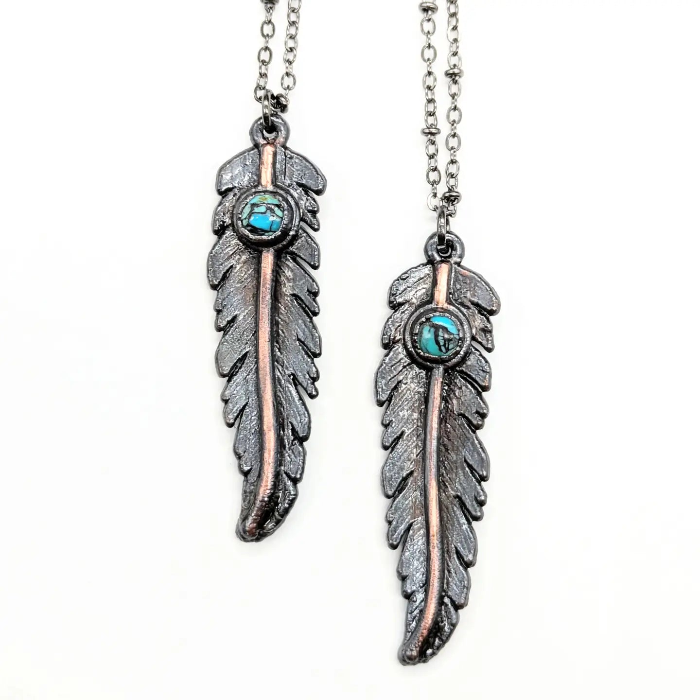 Feather pendant necklaces with turquoise, 8c7dc755...jpeg