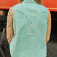 Jade Denim Mineral Wash Sleeveless Pearl Snap Top