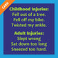 CARD Childhood Injuries | Funny Gift | Kitsch Greeting Cards