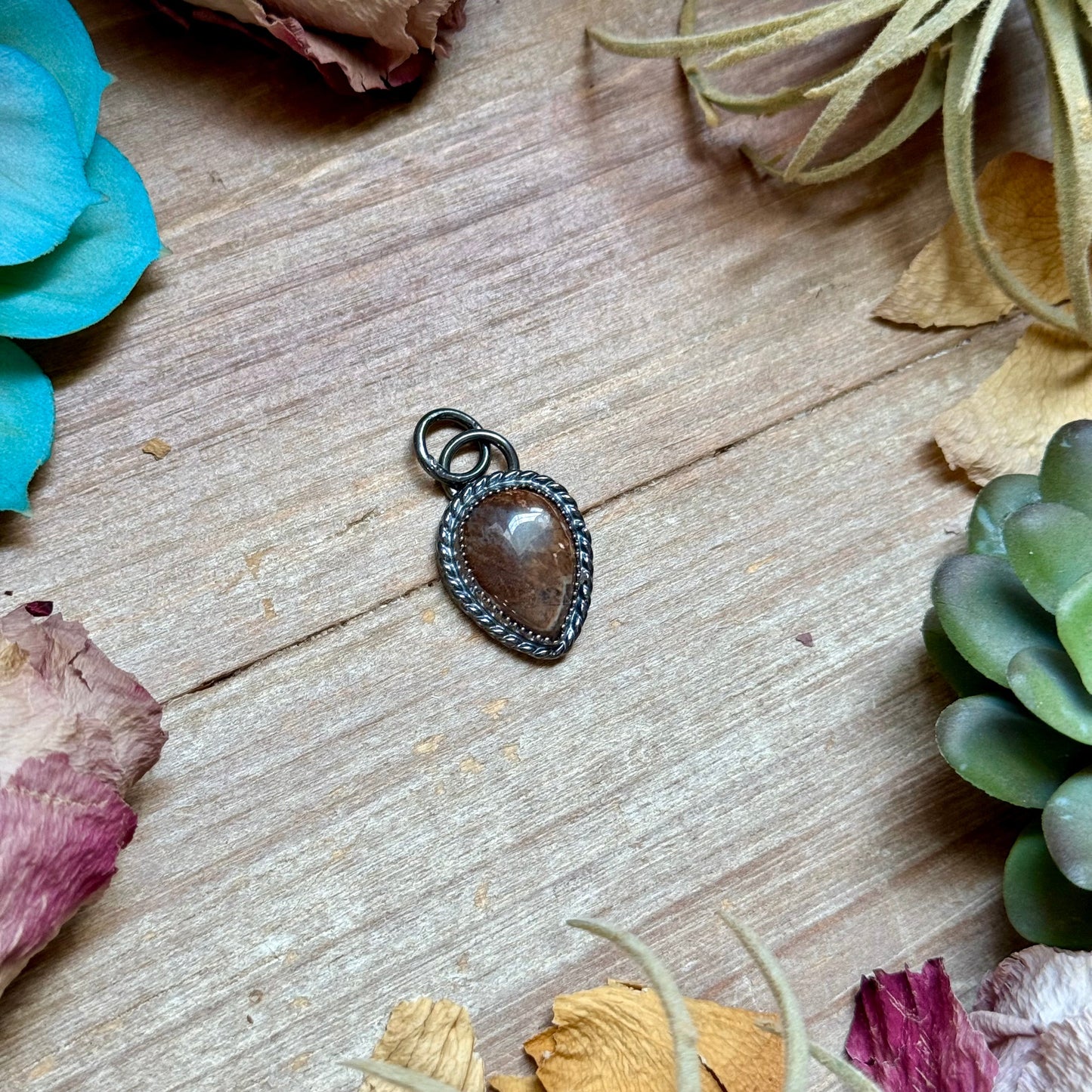 FREE Sterling Silver Necklace + MJ Brown Wild Horse Teardrop Charm