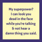 Text on a yellow square with a purple border.