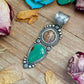 66 - Sterling Silver Royston Turquoise & Indian Head Penny Pendant by Shay Pfeiffer