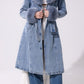 Kaya Denim Faux Fur Trench Coat