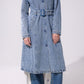 Kaya Denim Faux Fur Trench Coat
