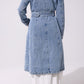 Kaya Denim Faux Fur Trench Coat
