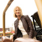 Alisah RF Leather Jacket, Dark Brown