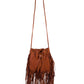 B184-HB brown fringe crossbody bag