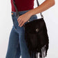 B320-HB-bk black fringe crossbody bag preview
