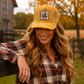 Khaki Corduroy Bourbon Cowgirl Patch Trucker Hat