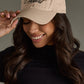 Bourbon Cowgirl Script Embroidered Baseball Hat -Tan