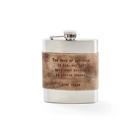 Whiskey flask with Mark Twain quote (BW101__3)