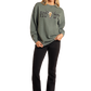 Cowgirl in Howdy sweatshirt and hat