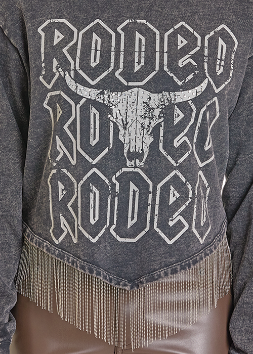 Rodeo graphic sweatshirt with fringe detail