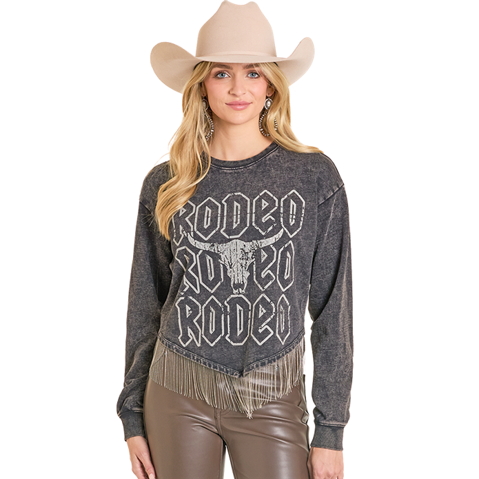 Rodeo sweatshirt with fringe, BW91T07956