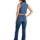 Cowgirl in denim vest and jeans, BW98D06414
