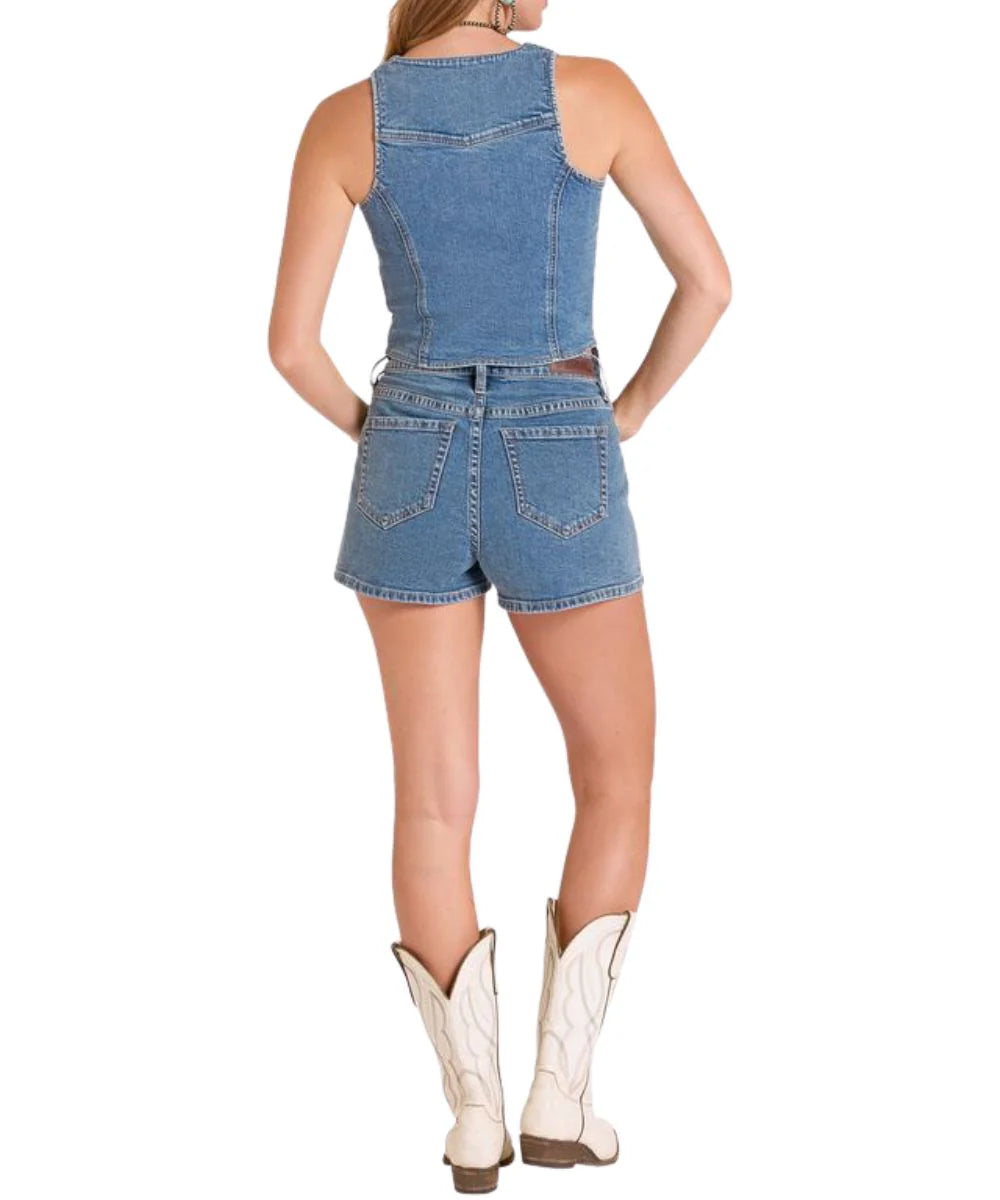 Rock & Roll Denim Women's Zip Up Vest