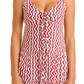 BWD0R06320 red & white patterned dress
