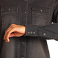 BWN2S03703 dark denim shirt with button cuff detail