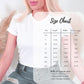 Bella + Canvas 3001 size chart for unisex short sleeve tee