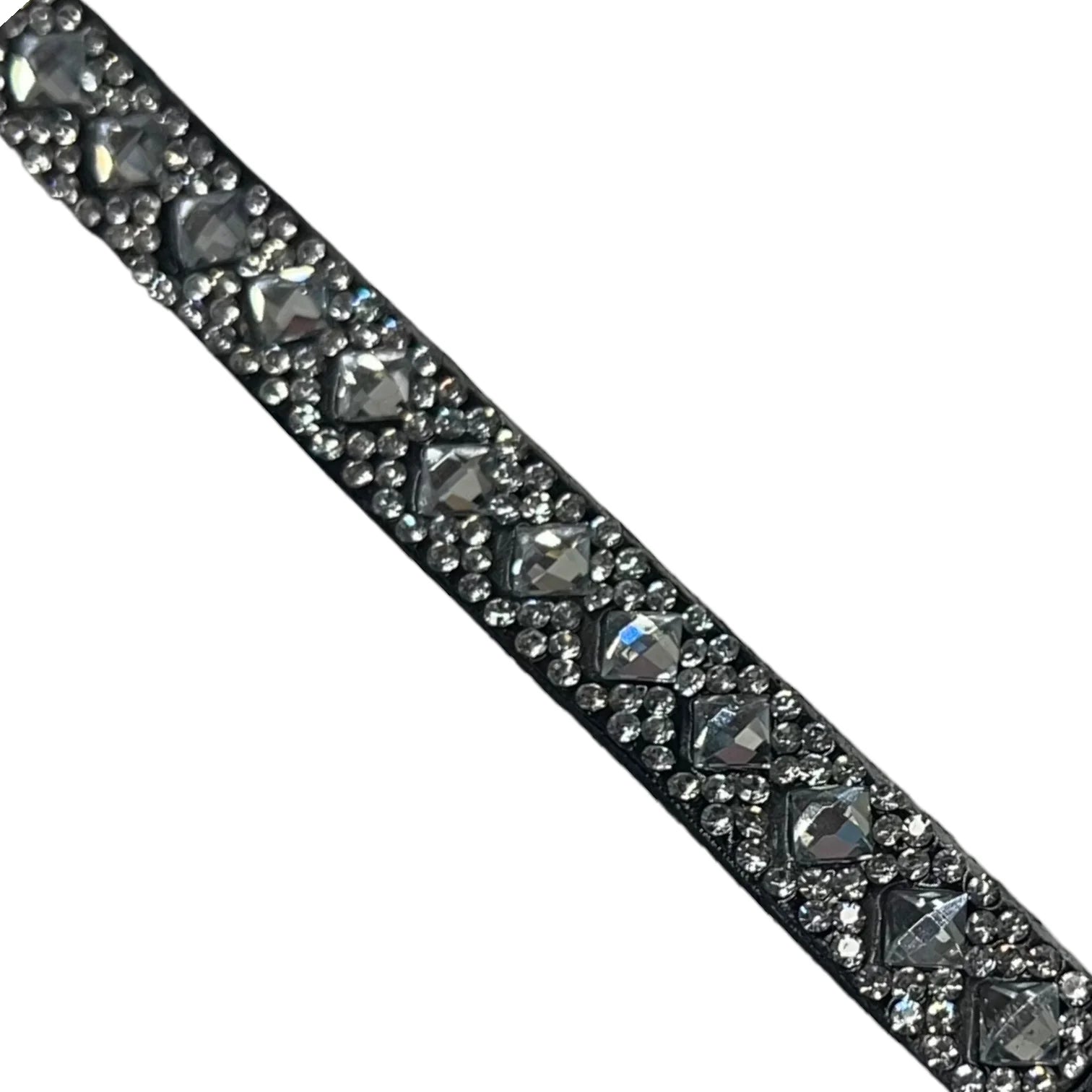 Bling silver rhinestone trim detail