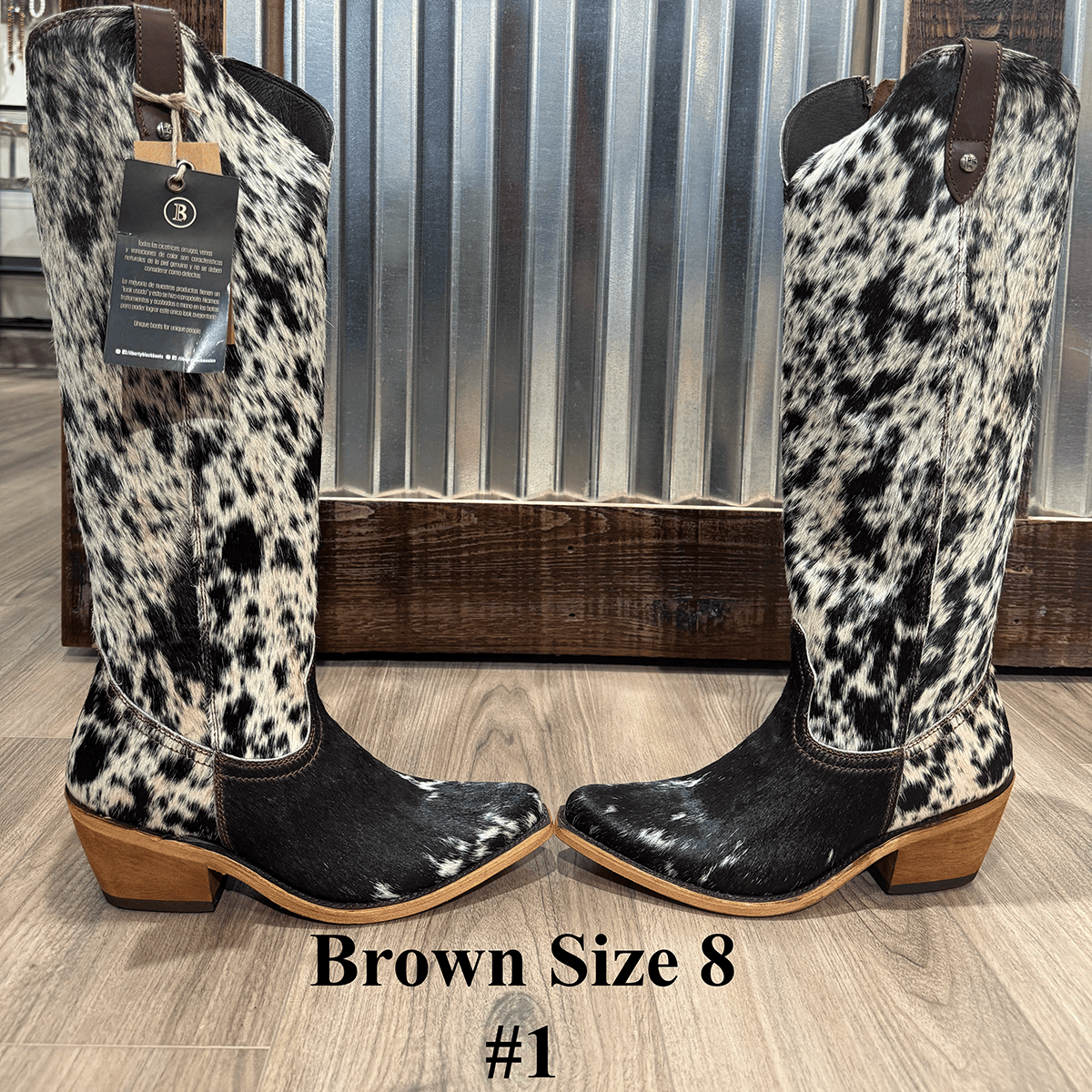 Kendra Brown Cowhide Tall  Boots | Pelo Granizo by Liberty Black