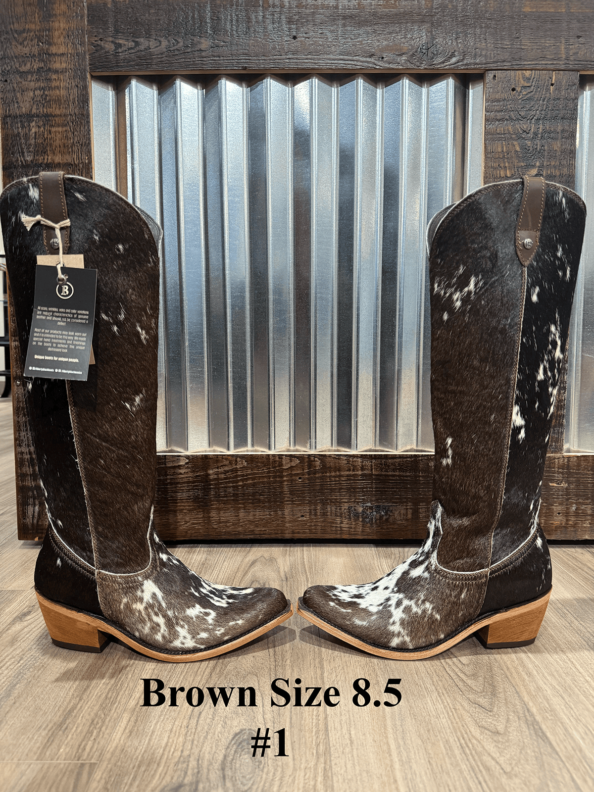 Kendra Brown Cowhide Tall  Boots | Pelo Granizo by Liberty Black