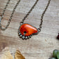 116 - Sterling Silver Orange Spiny Oyster Bear Fixed Chain Necklace by Jason Ogg