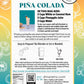Back of d'marie Piña Colada pouch with recipe instructions