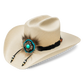 Cowboy hat with turquoise and feather detail