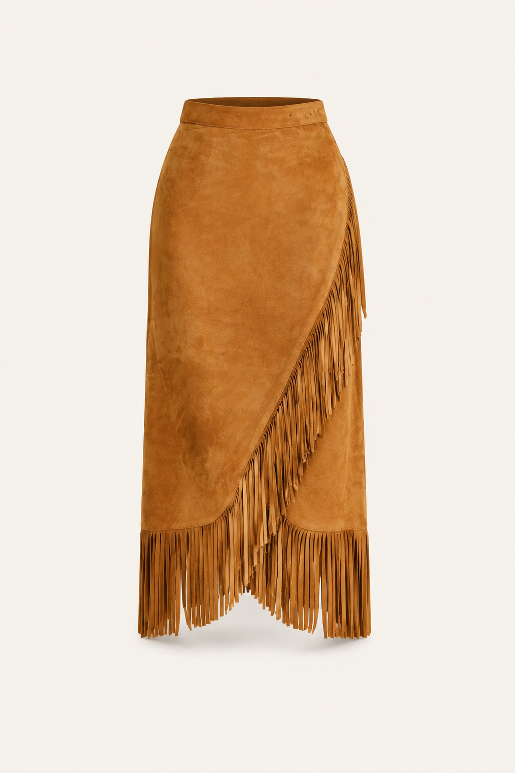 Fringe Wrap Italian Suede Skirt at Bourbon Cowgirl