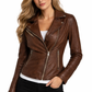 Maysie RF Leather Jacket, Brown