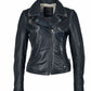 Betsy RF Leather Jacket, Navy by Mauritius
