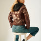 Christyn RF Star Detail with Hood Leather Jacket