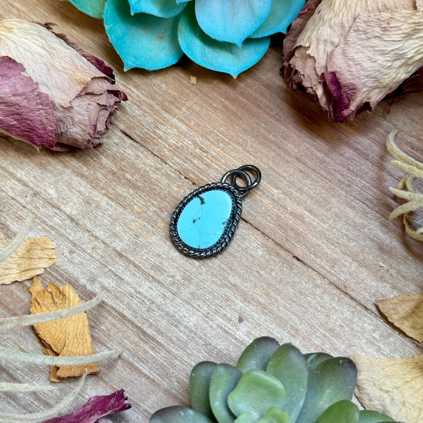 FREE Sterling Silver Necklace + MJ Sky Blue Turquoise Charm