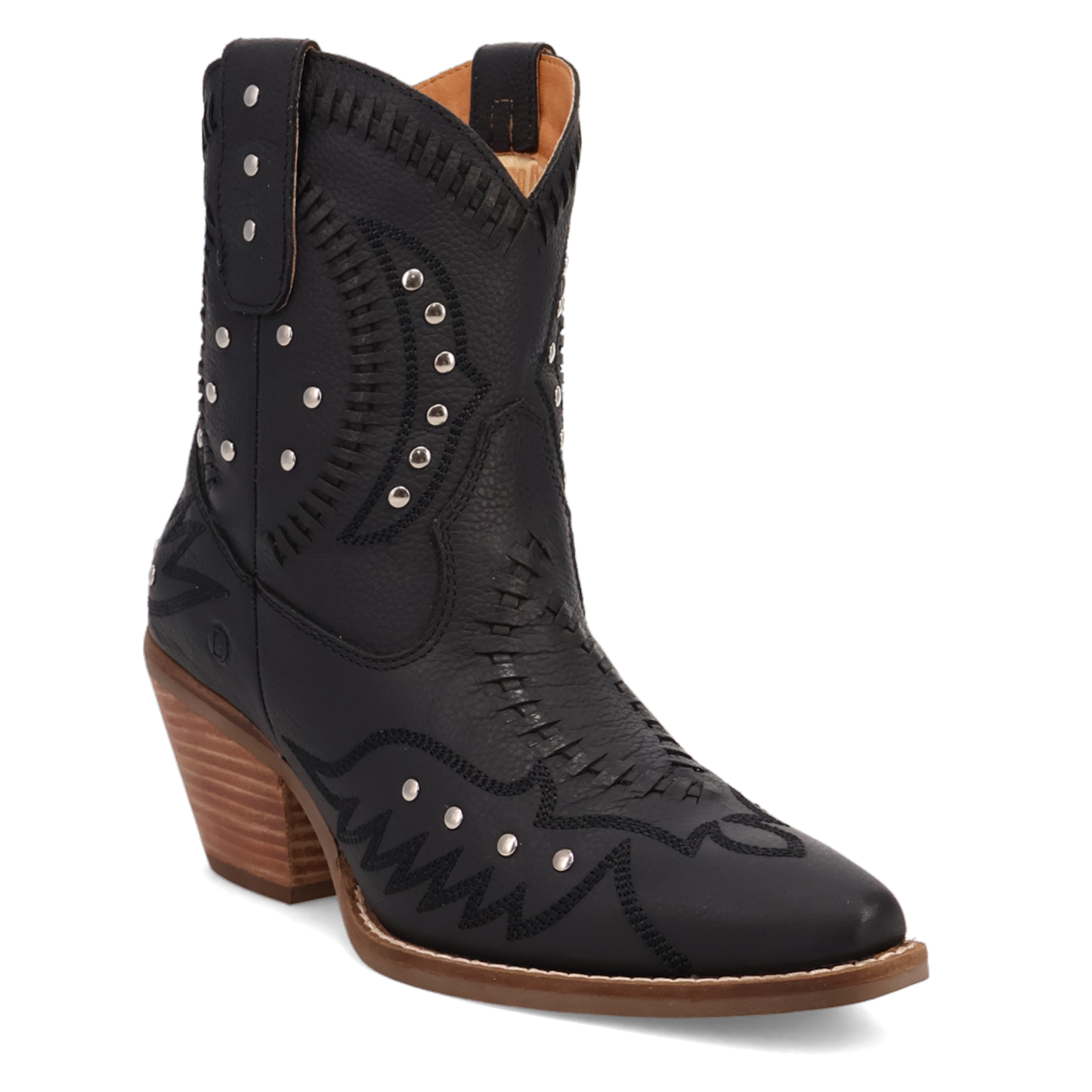 Precious Leather Black Bootie Ankle Boot by Dingo