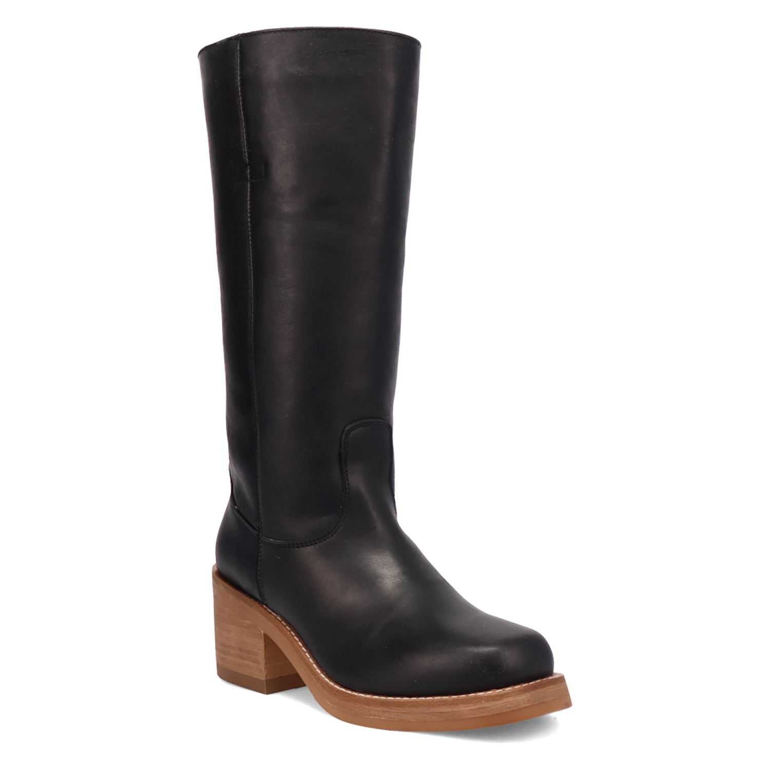 DI2287-BK_1 Black Leather Knee High Boot